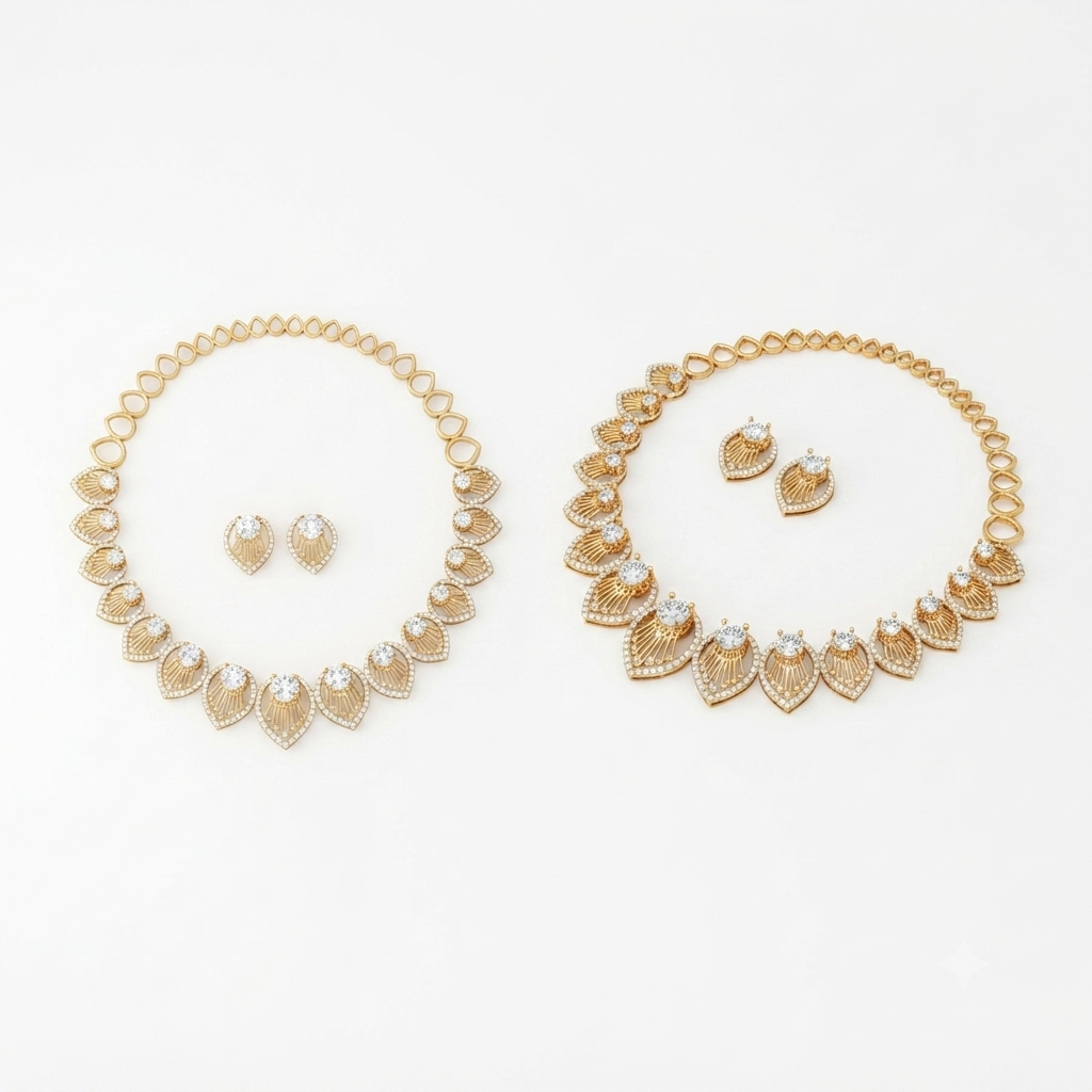 TEST Eternal Bloom Necklace Spark Earrings